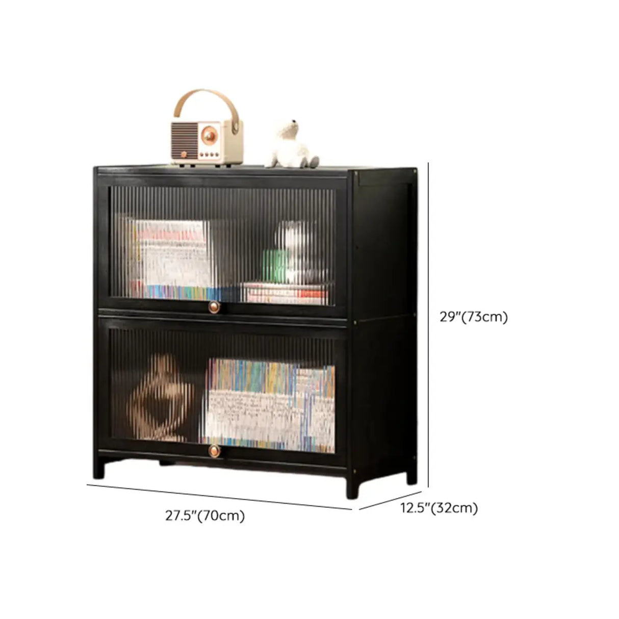 Black Closed Back Wood Vertical Organizer Bookcase Image - 59