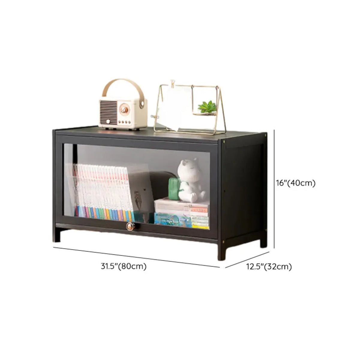 Black Closed Back Wood Vertical Organizer Bookcase Image - 64