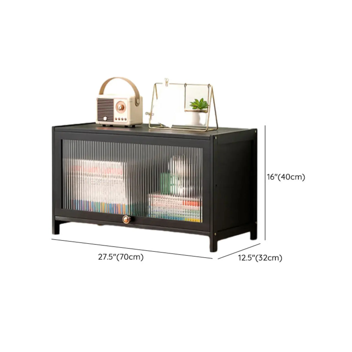 Black Closed Back Wood Vertical Organizer Bookcase Image - 65