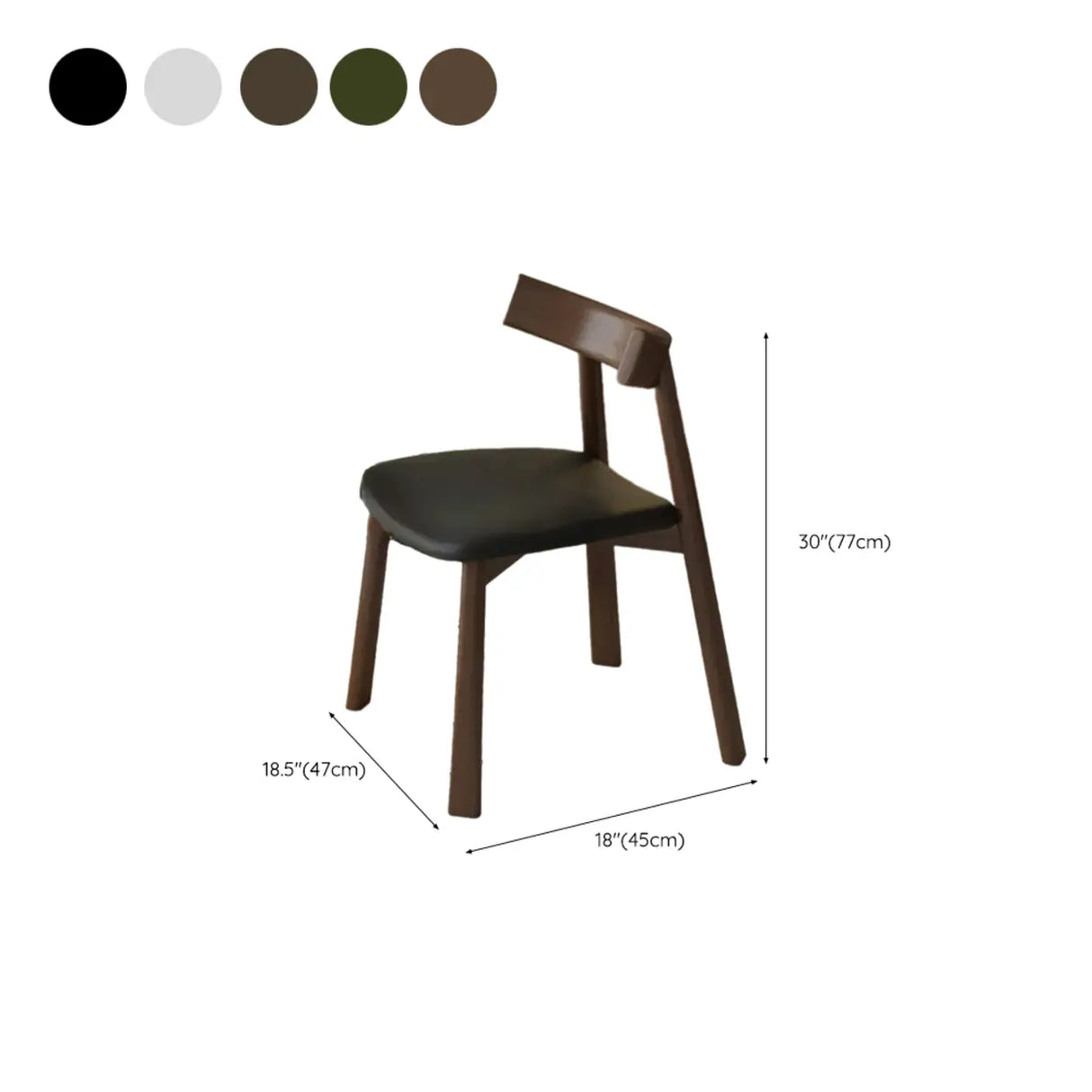 Black Curved Back Upholstered Wooden Dining Chairs Image - 17