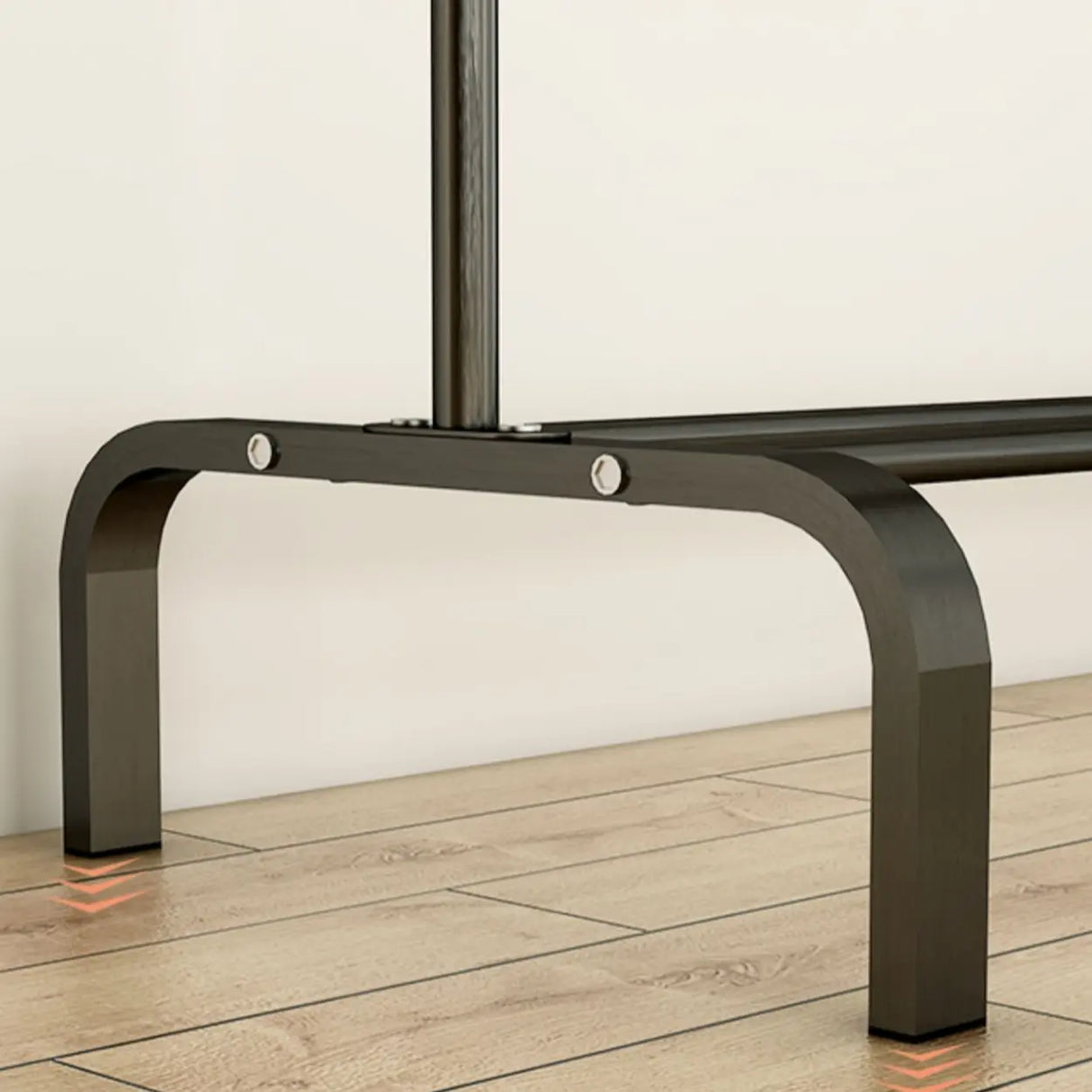 Black Double Rail Metal Freestanding Hooks Closet Rack Image - 3