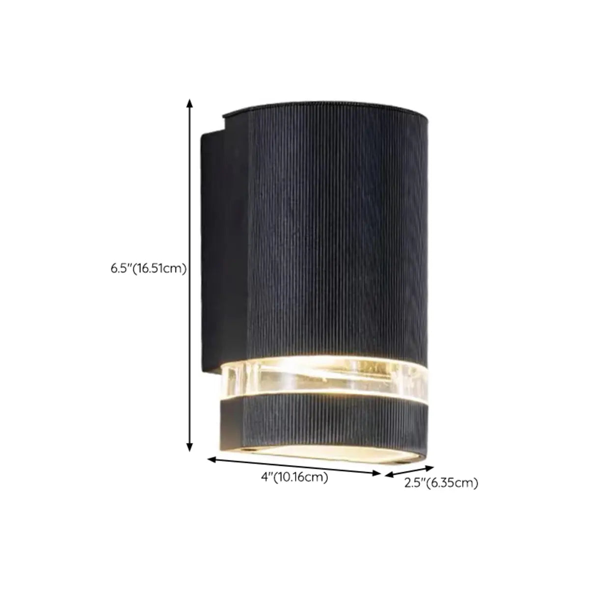 Black Fashion Rectangular Metal Bi-pin Wall light