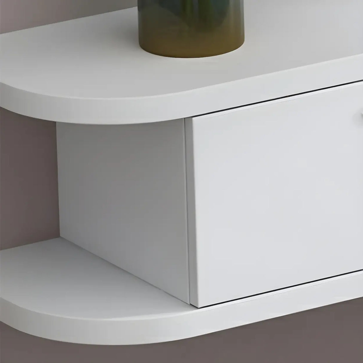 Black Floating Mount Wood Open Storage TV Stand Image - 16