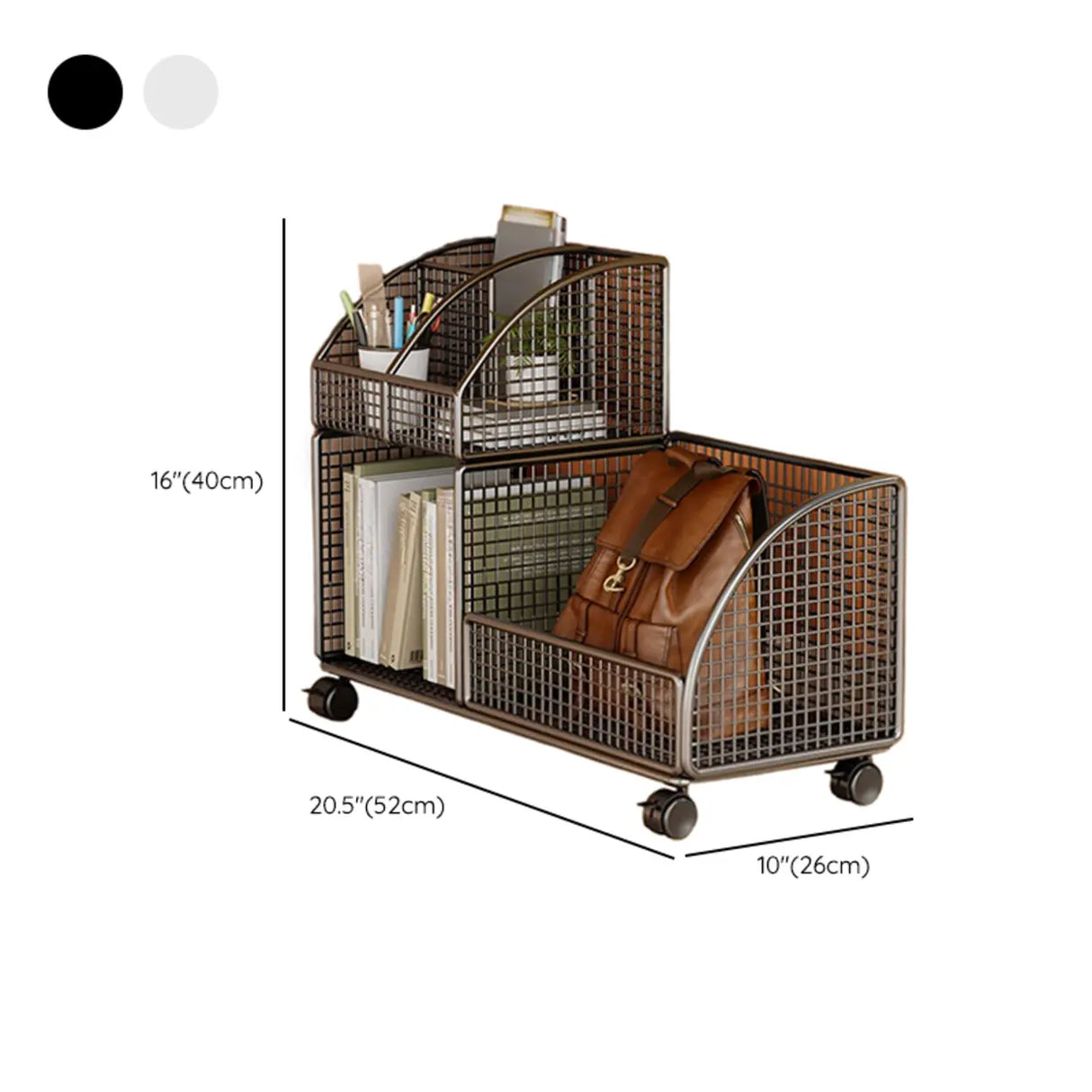 Black Freestanding Fixed Height Metal Utility Cart Image - 12