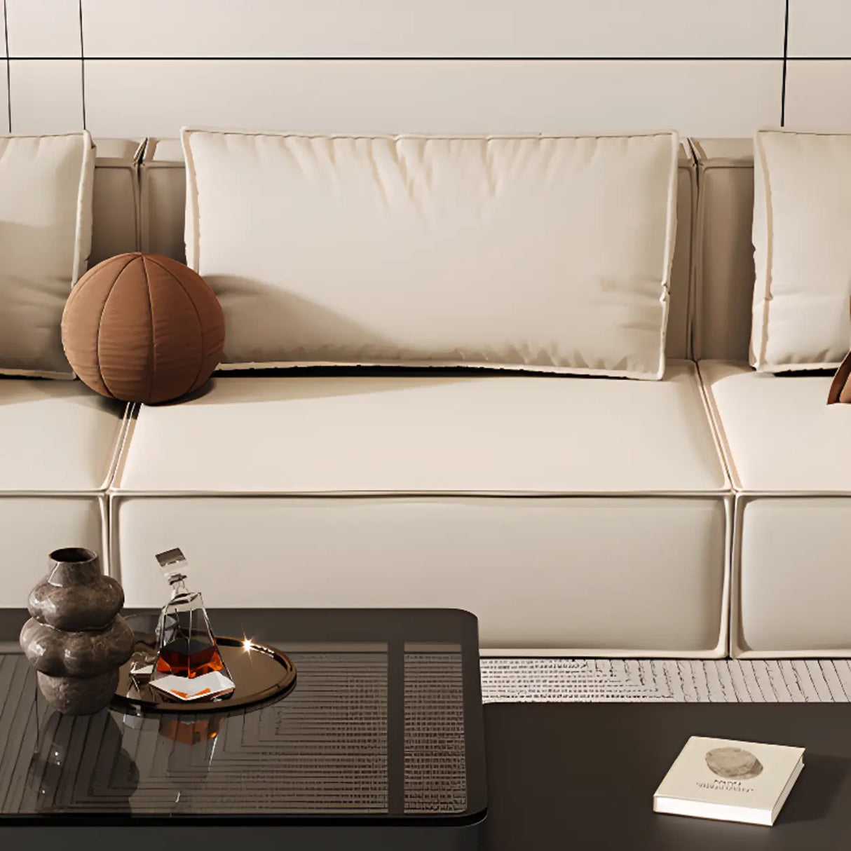 Black Glass Square Storage Nesting Tables with Casters Image - 5