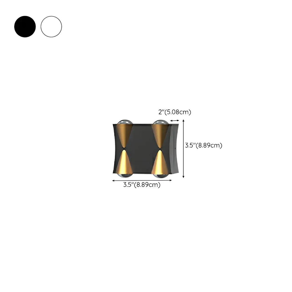 Black-Gold Funnel Metal Exterior Up Down Wall Lamp