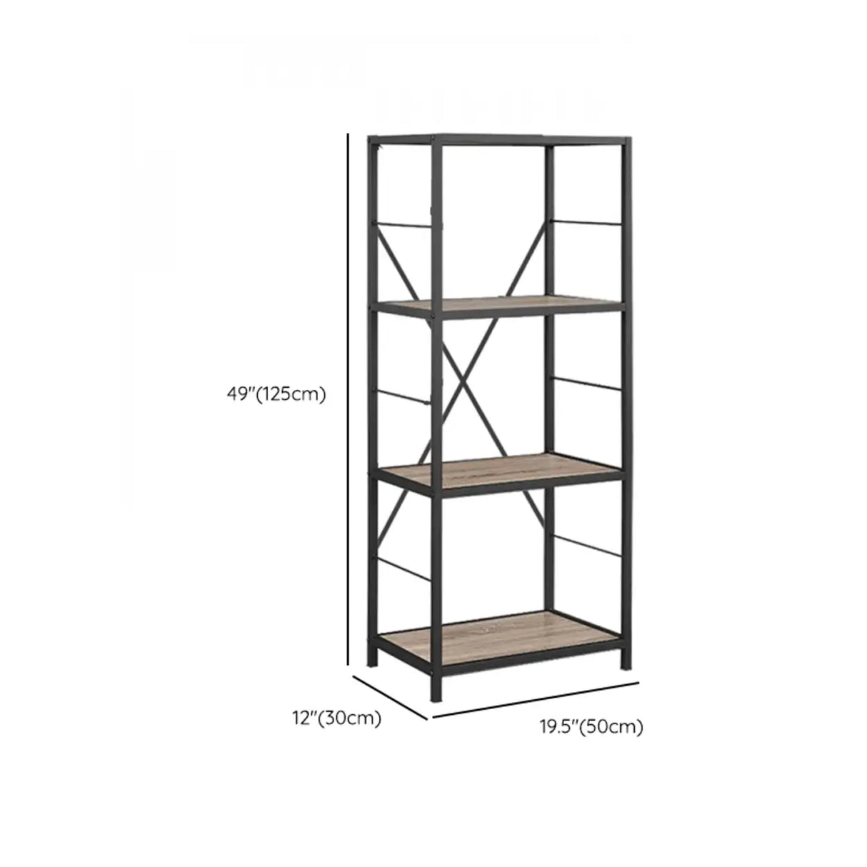 Black Iron Industrial Open Multi-Size Storage Bookshelf Image - 22