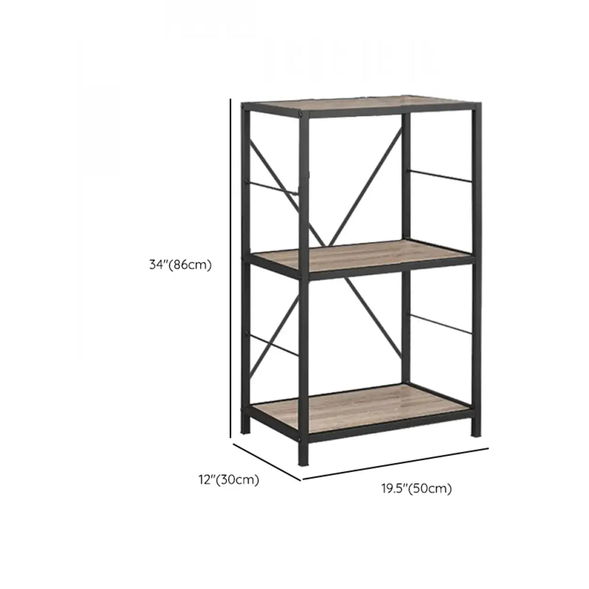 Black Iron Industrial Open Multi-Size Storage Bookshelf Image - 23