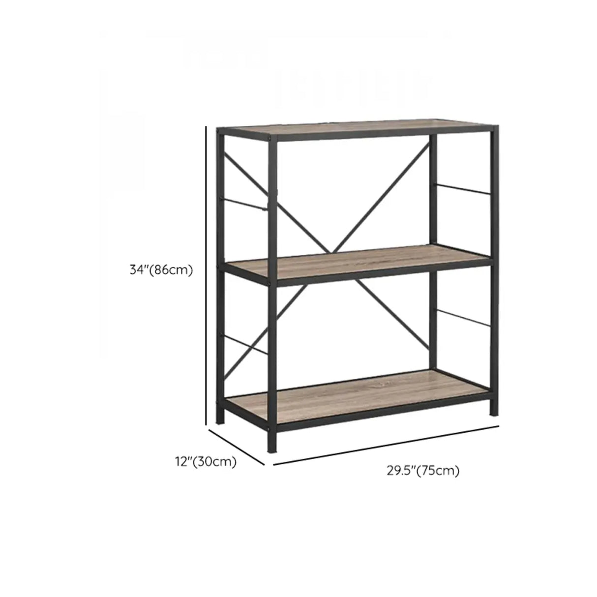 Black Iron Industrial Open Multi-Size Storage Bookshelf Image - 26