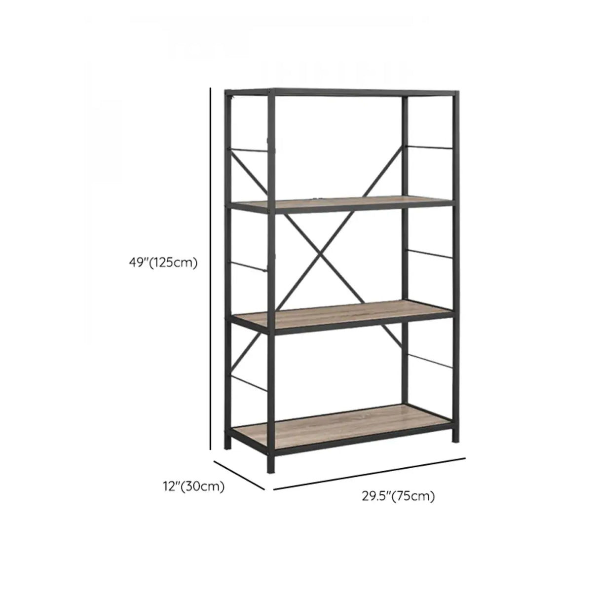 Black Iron Industrial Open Multi-Size Storage Bookshelf Image - 27