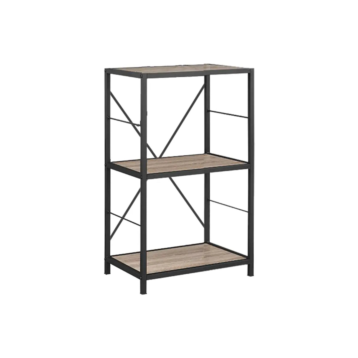 Black Iron Industrial Open Multi-Size Storage Bookshelf Image - 2