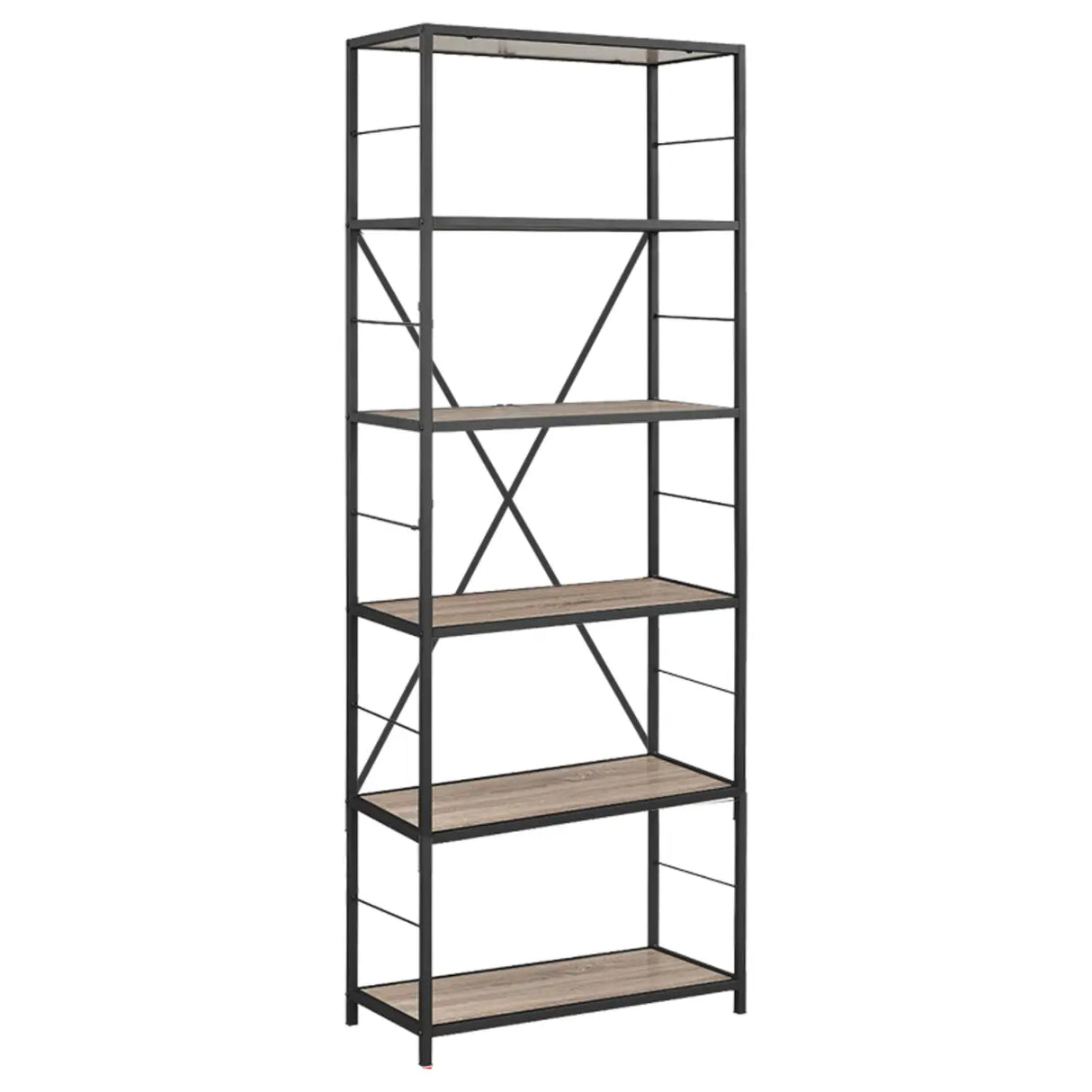 Black Iron Industrial Open Multi-Size Storage Bookshelf Image - 15