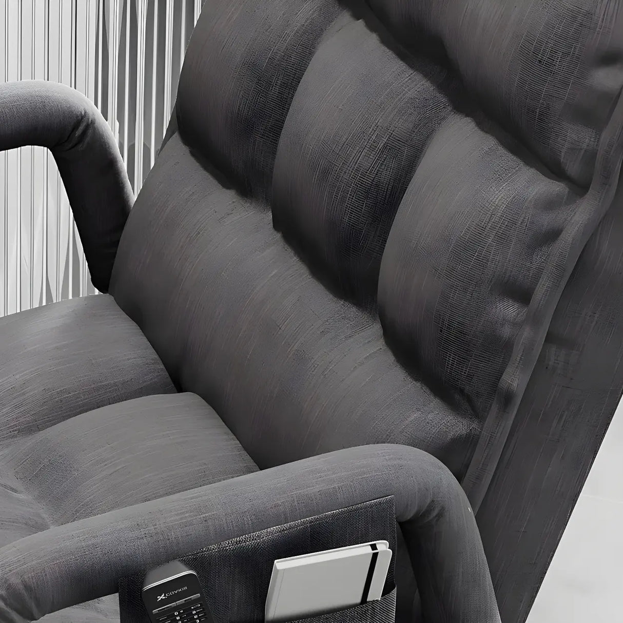 Black Large Adjustable Ergonomic PU Leather Office Chair Image - 13