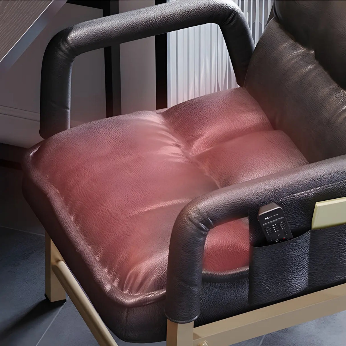 Black Large Adjustable Ergonomic PU Leather Office Chair Image - 16