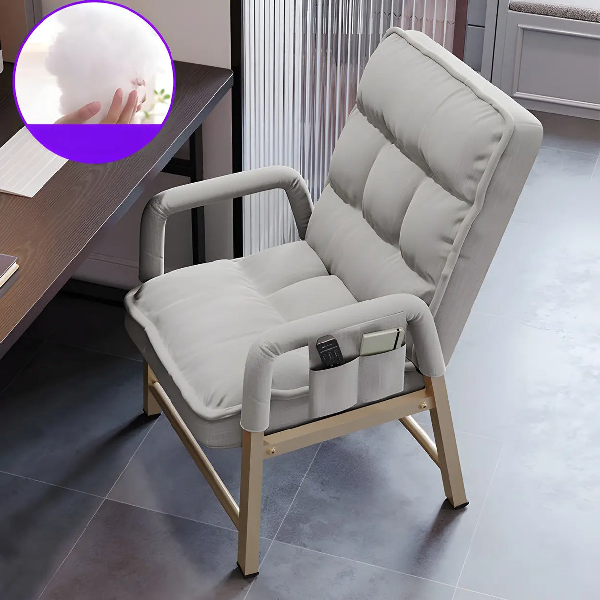 Black Large Adjustable Ergonomic PU Leather Office Chair Image - 17