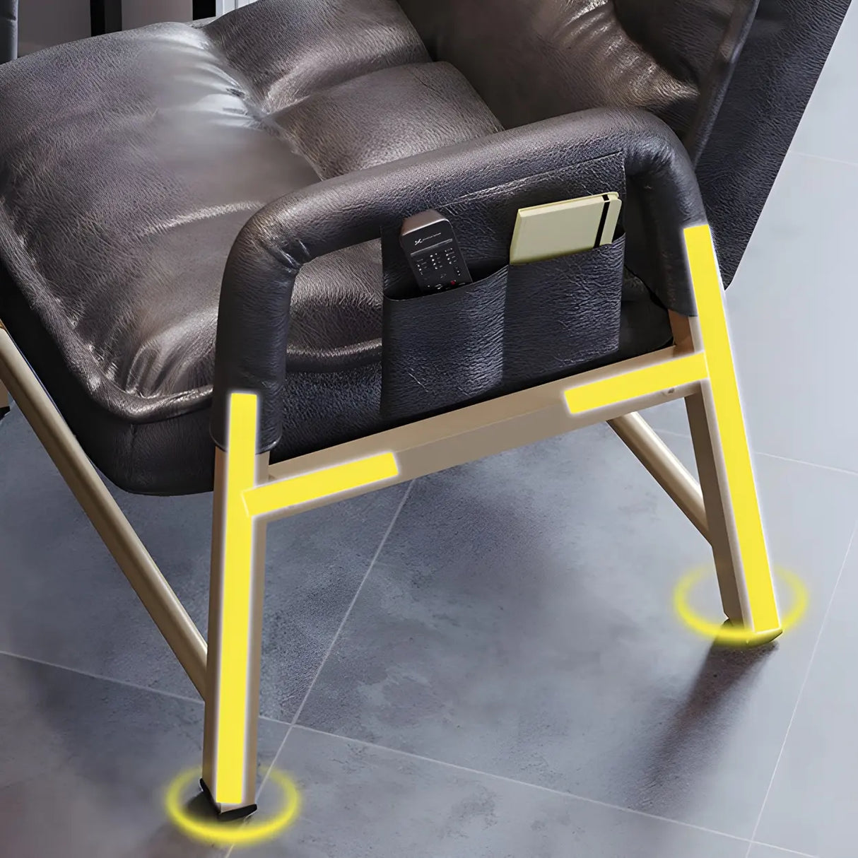 Black Large Adjustable Ergonomic PU Leather Office Chair Image - 18