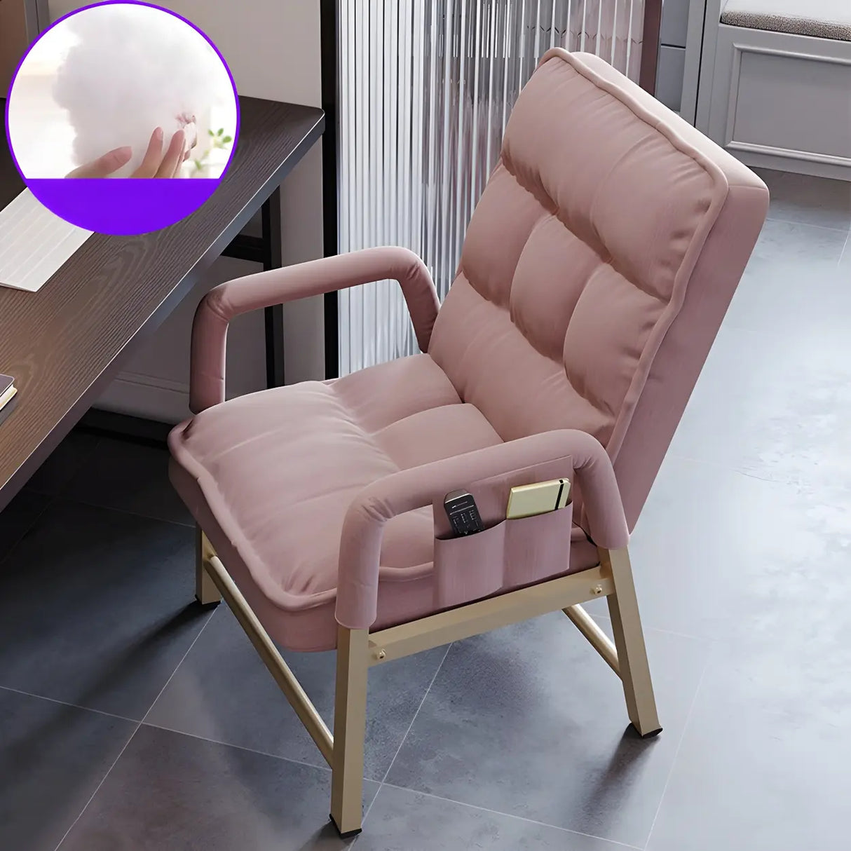 Black Large Adjustable Ergonomic PU Leather Office Chair Image - 19