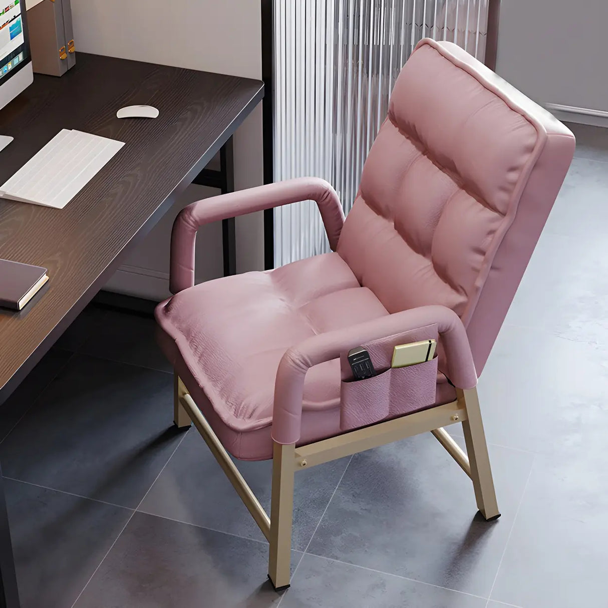 Black Large Adjustable Ergonomic PU Leather Office Chair Image - 8