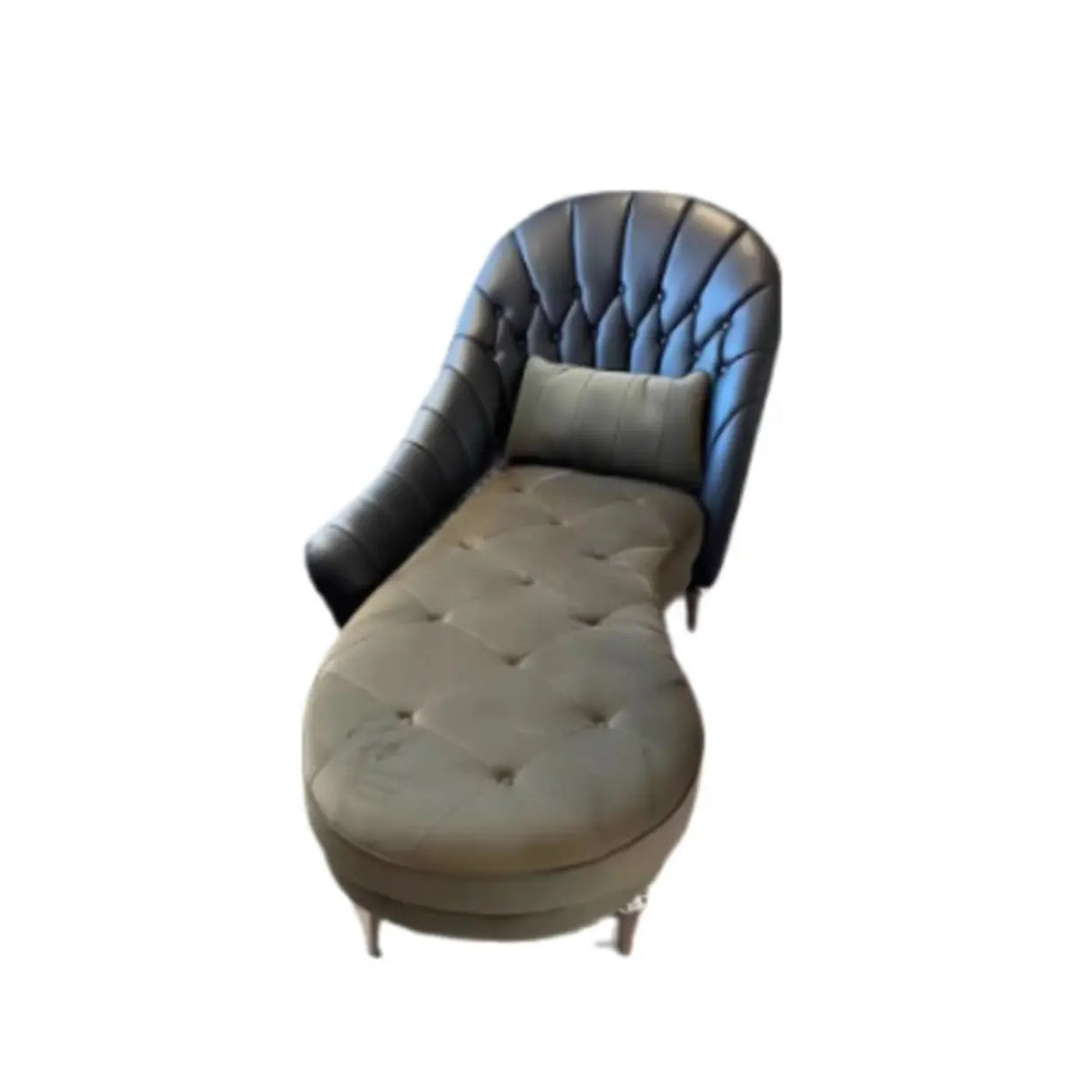 Black Large Leather Reclining Lounge Chair with Arm Image - 3