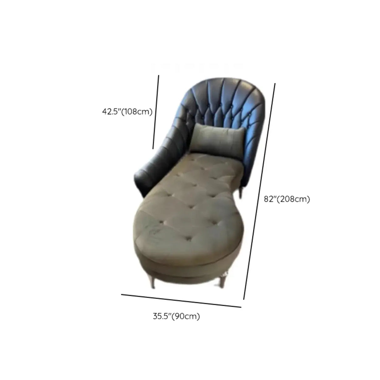 Black Large Leather Reclining Lounge Chair with Arm