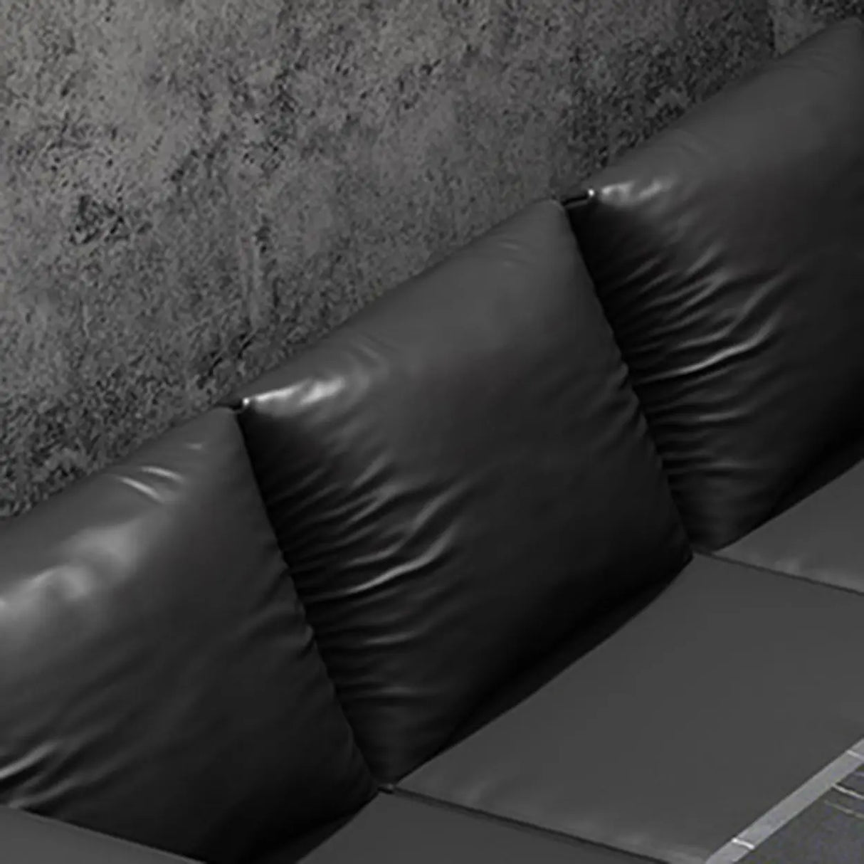 Black Metal Frame Faux Leather Loveseat with Legs Image - 12