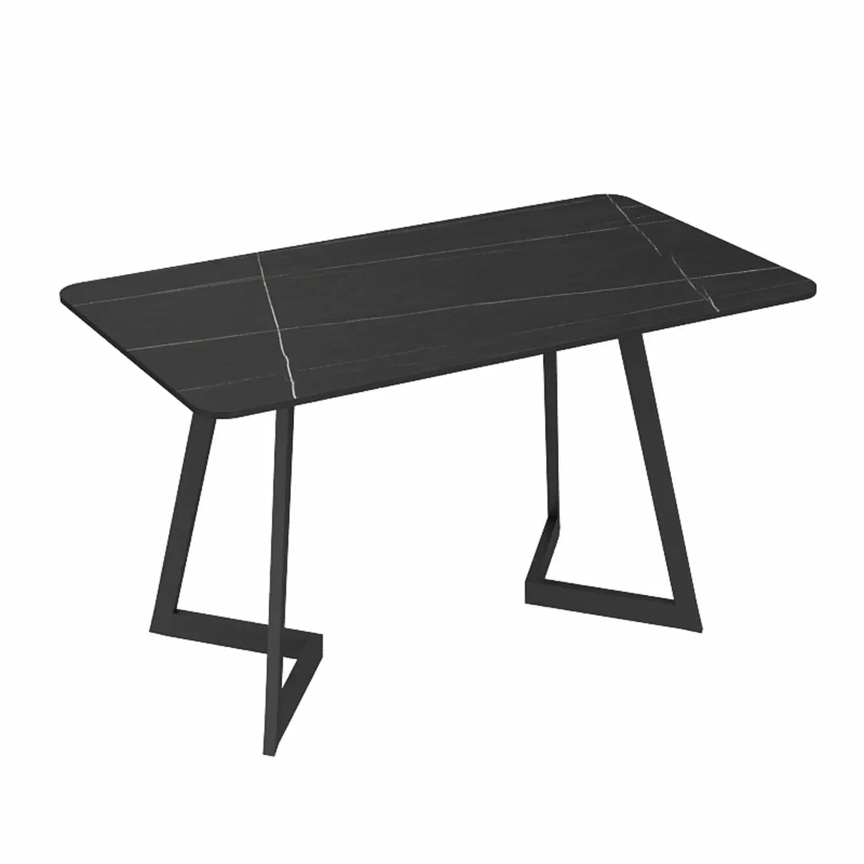 Black Metal Frame Faux Leather Loveseat with Legs Image - 7