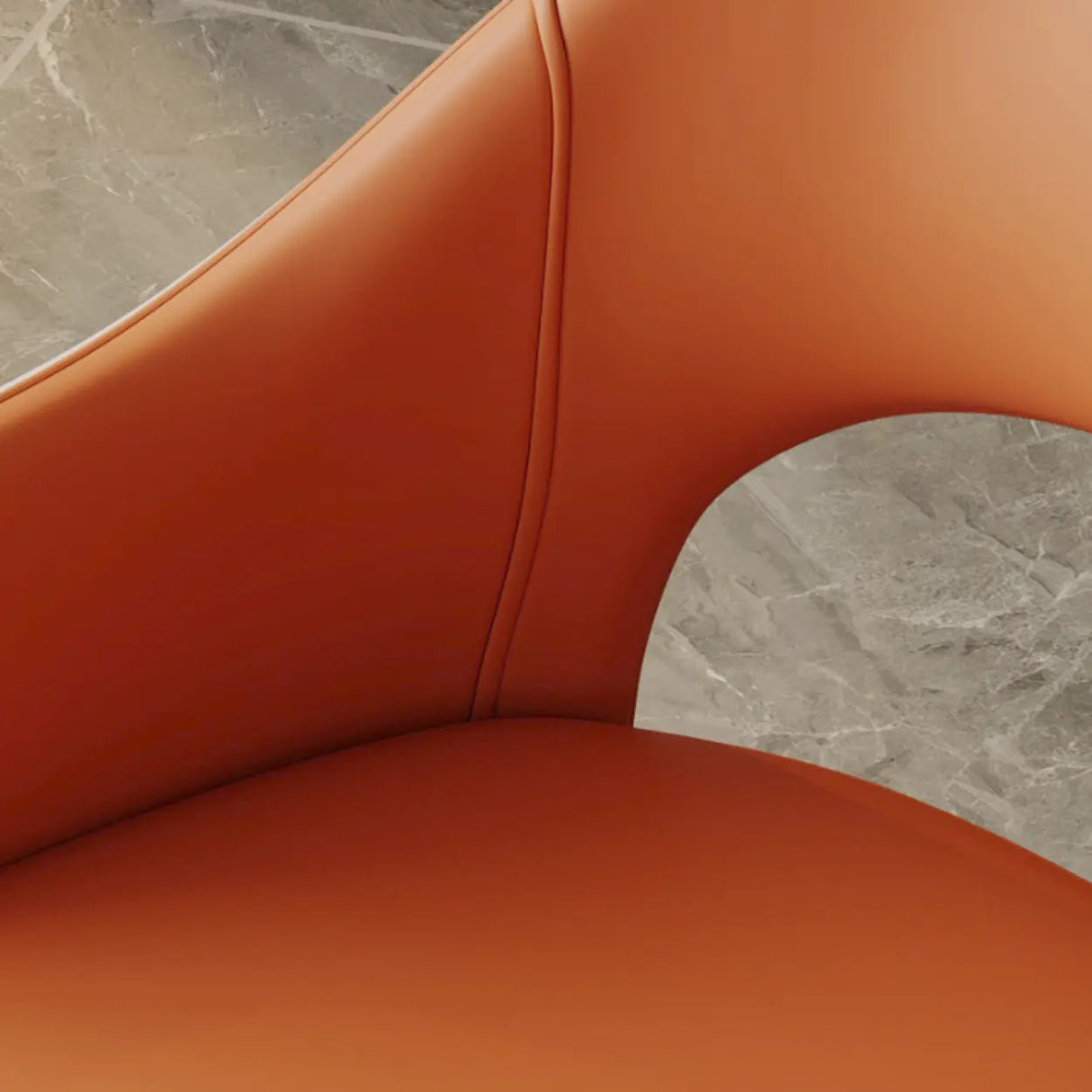 Black Metal Leg Curved Upholstered Arm Dining Chair Image - 5