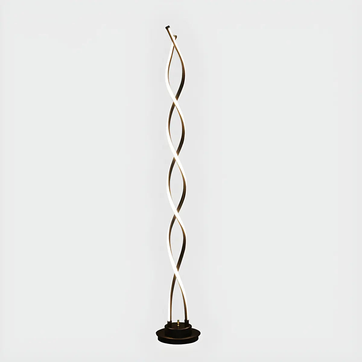 Black Metal Modern Spiral LED Living Room Floor Lamp Image - 4