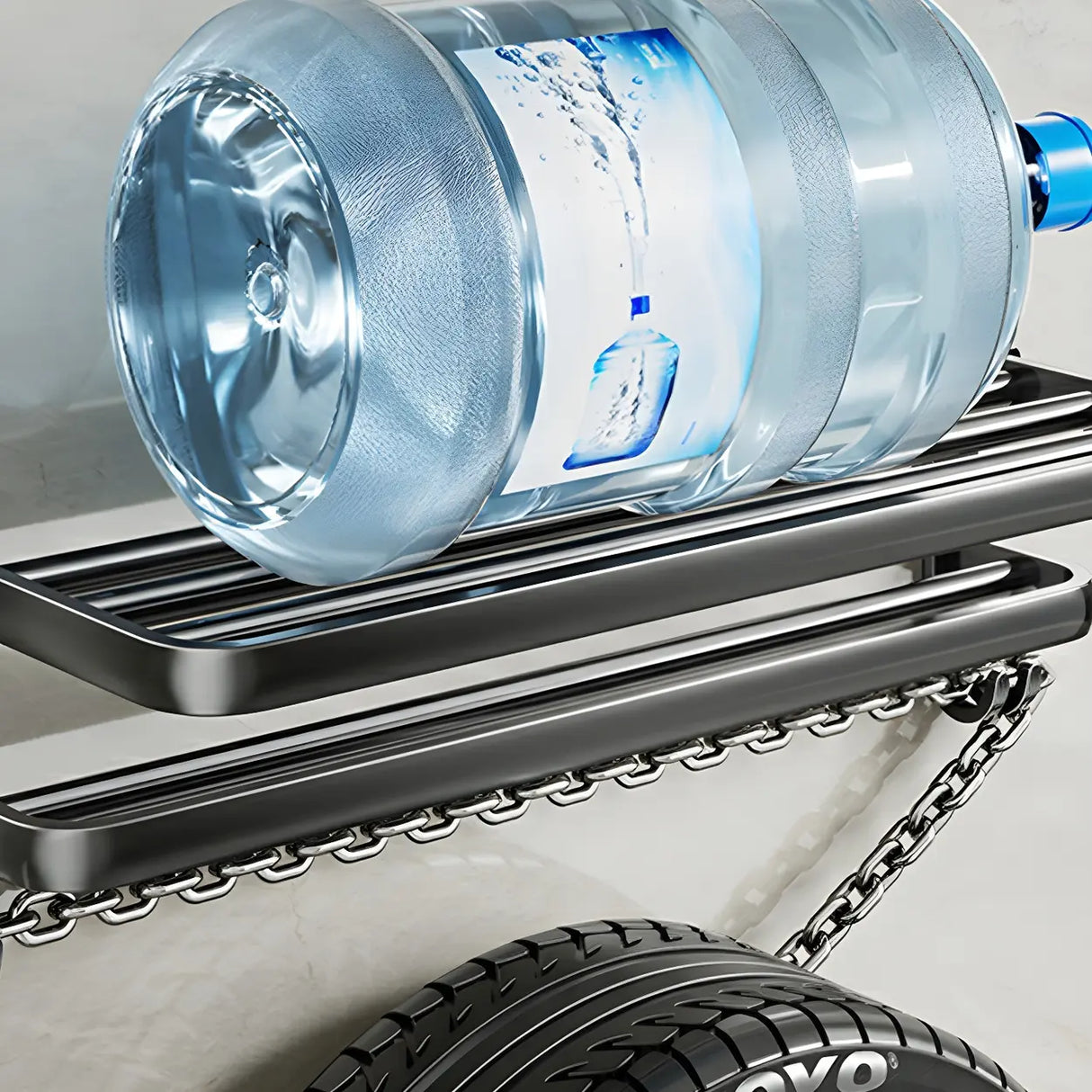 Black Metal Mounting Hardware Bathroom Shelf Set with Hooks Image - 15