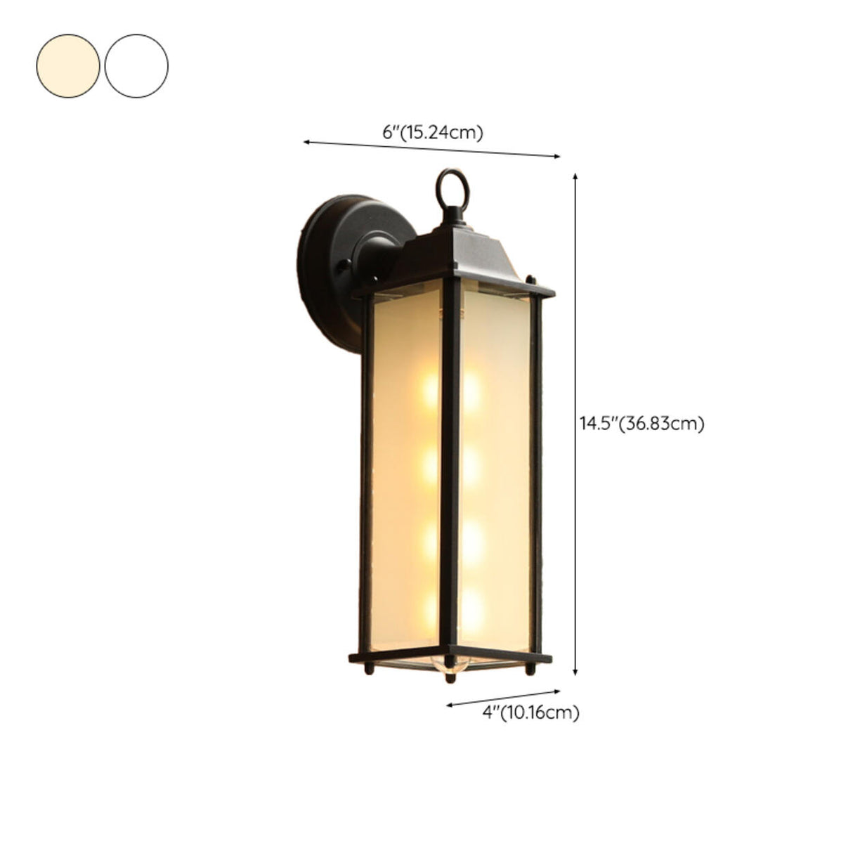 Black Metal Outdoor Vintage Lantern Wall Sconce Image - 11