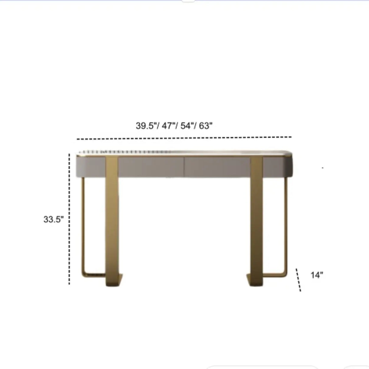 Black Metal Rectangular Console Table with Drawers