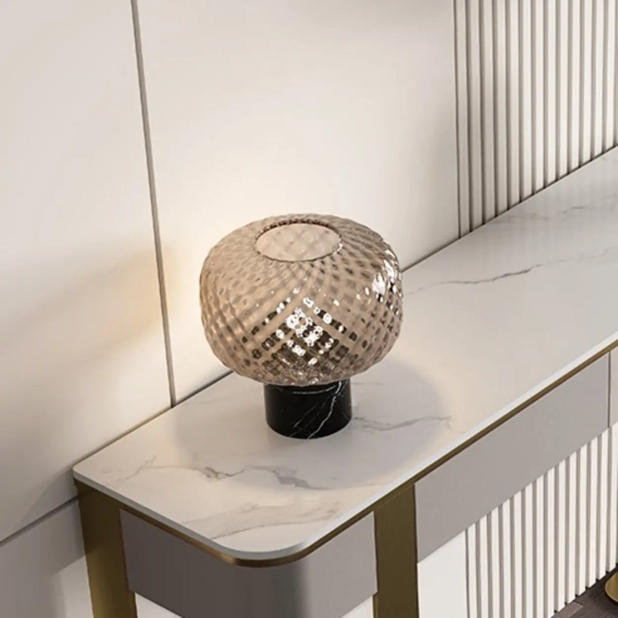 Black Metal Rectangular Console Table with Drawers Image - 9