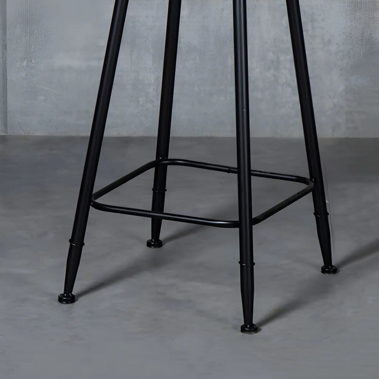 Black Metal Round Fabric Cushion Backrest Bar Stool Image - 6