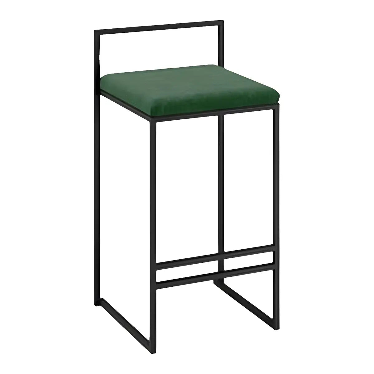 Black Metal Square Upholstered Barstool for Counters Image - 27