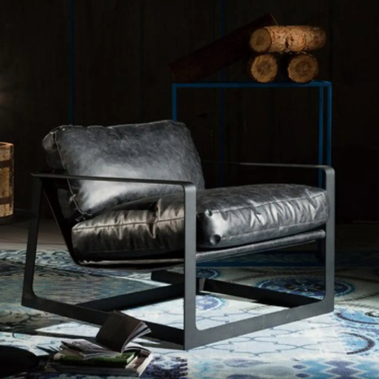 Black Microfiber Leather Reclining Lounge Chair Image - 10