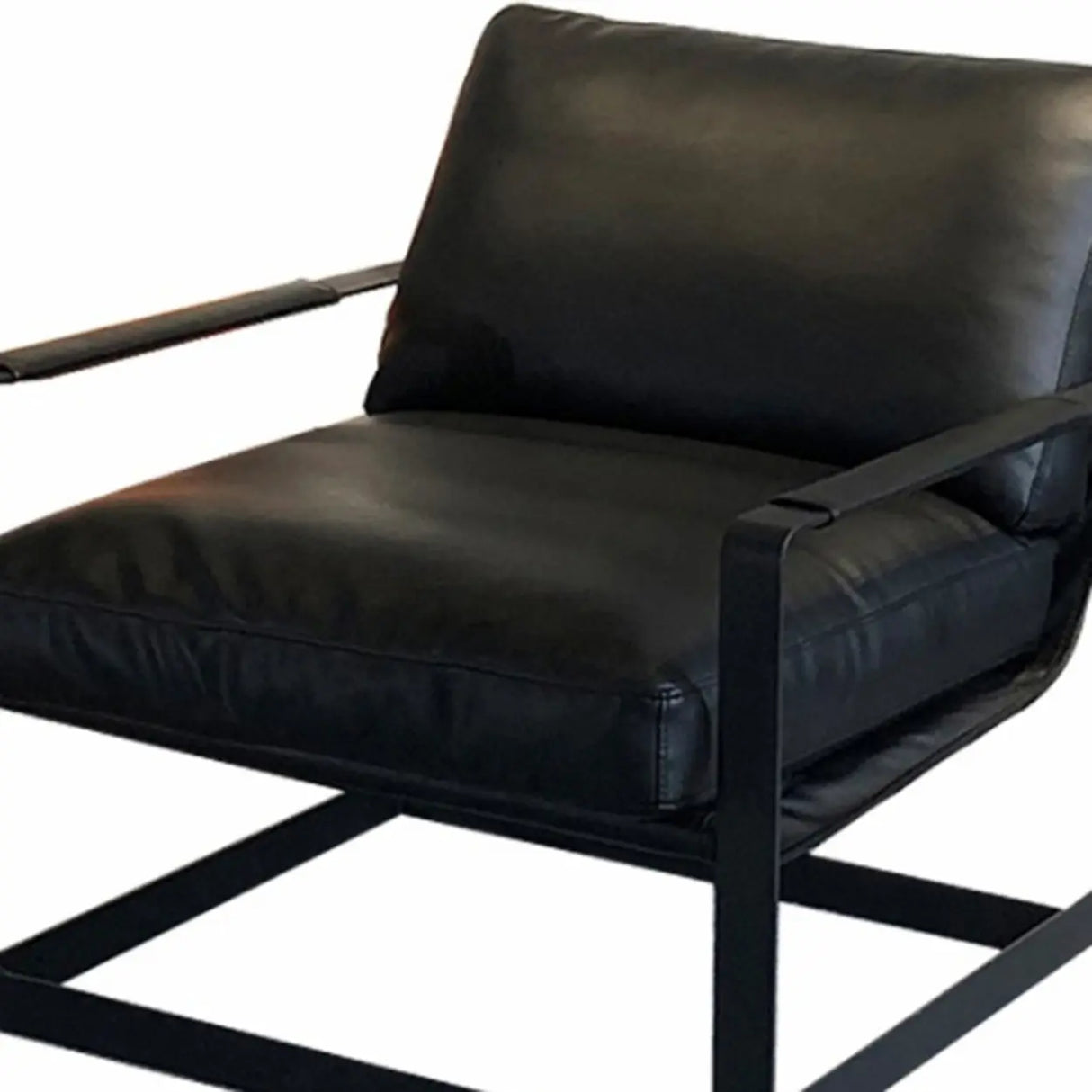 Black Microfiber Leather Reclining Lounge Chair Image - 6