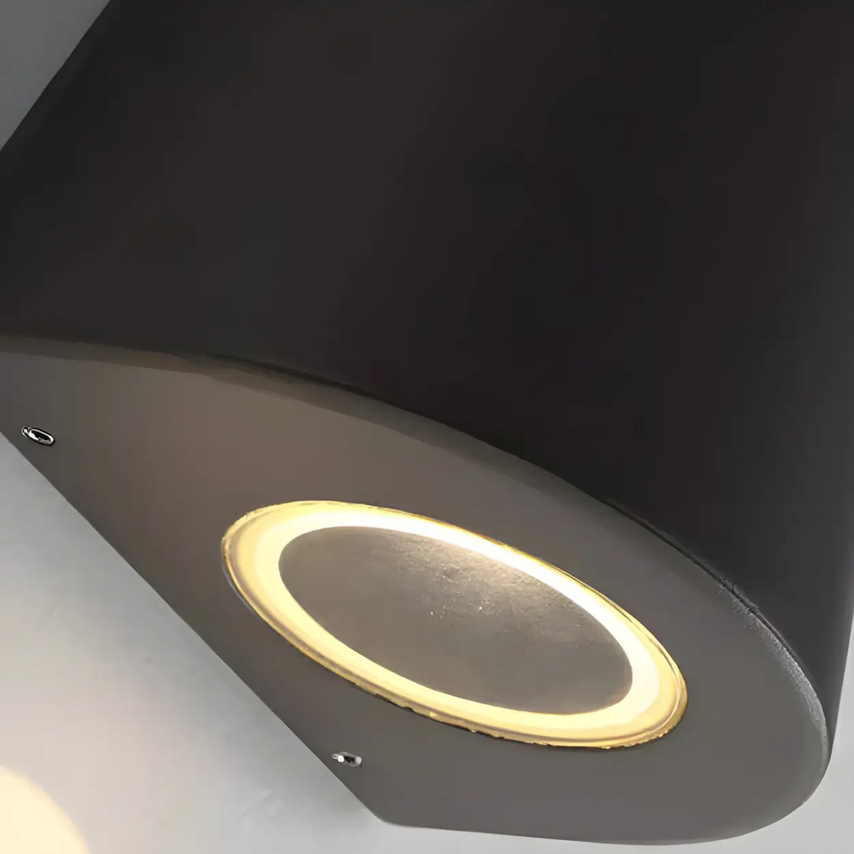 Black Modern Cone Metal Exterior LED Wall Light Image - 12