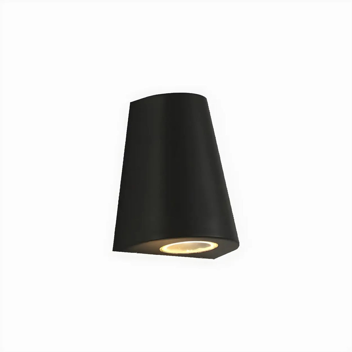 Black Modern Cone Metal Exterior LED Wall Light Image - 8