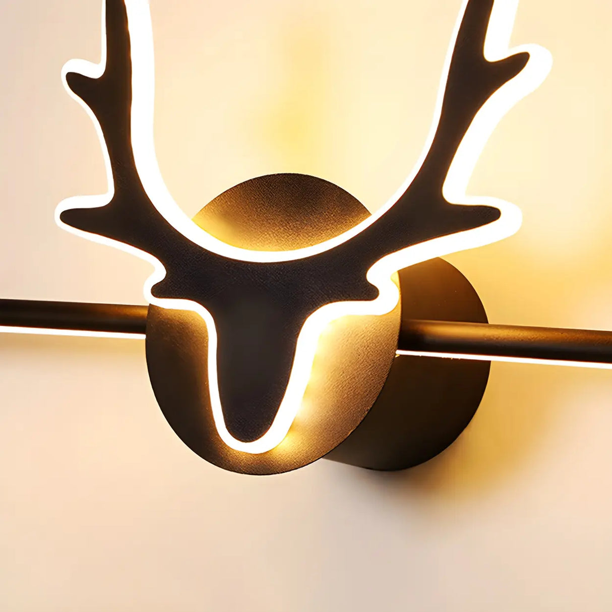 Black Nordic Creative Antler Shape Iron Vanity Light Image - 10