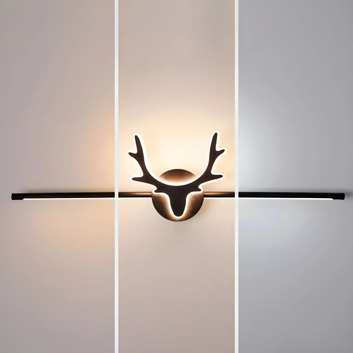 Black Nordic Creative Antler Shape Iron Vanity Light Image - 4