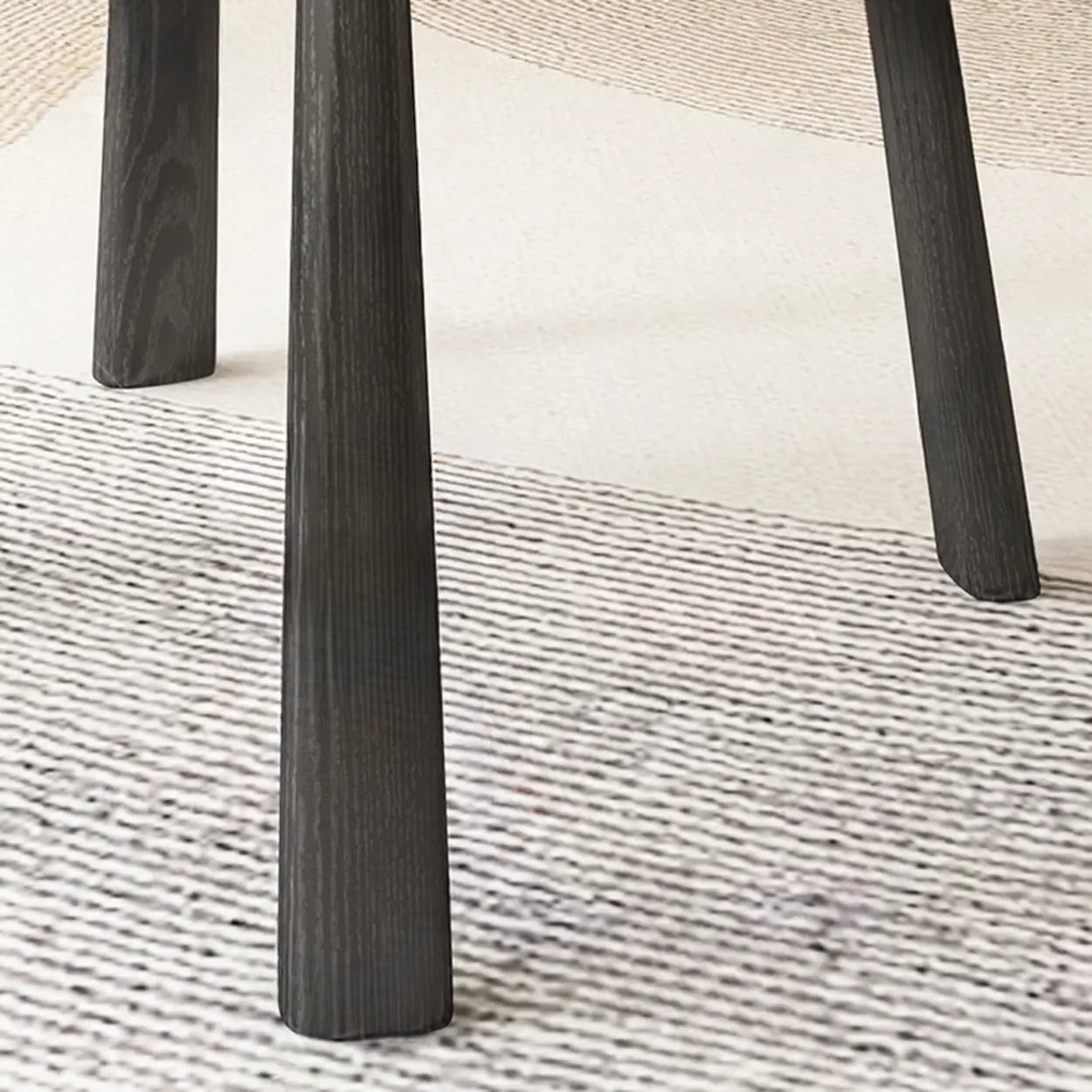 Black Open Back Faux Leather Armless Wood Dining Chair Image - 11