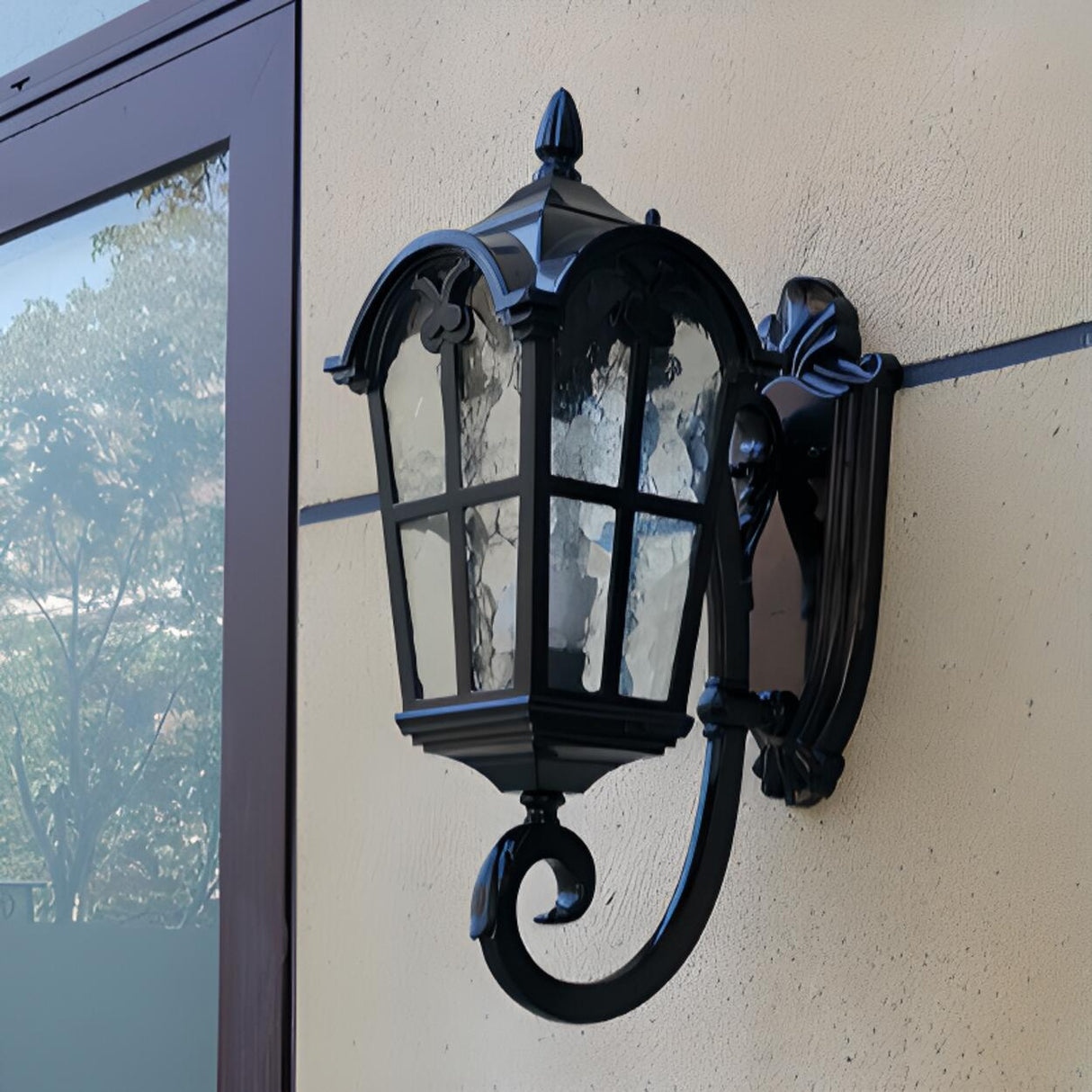 Black Outdoor Lantern Waterproof LED Wall Sconce Image - 6