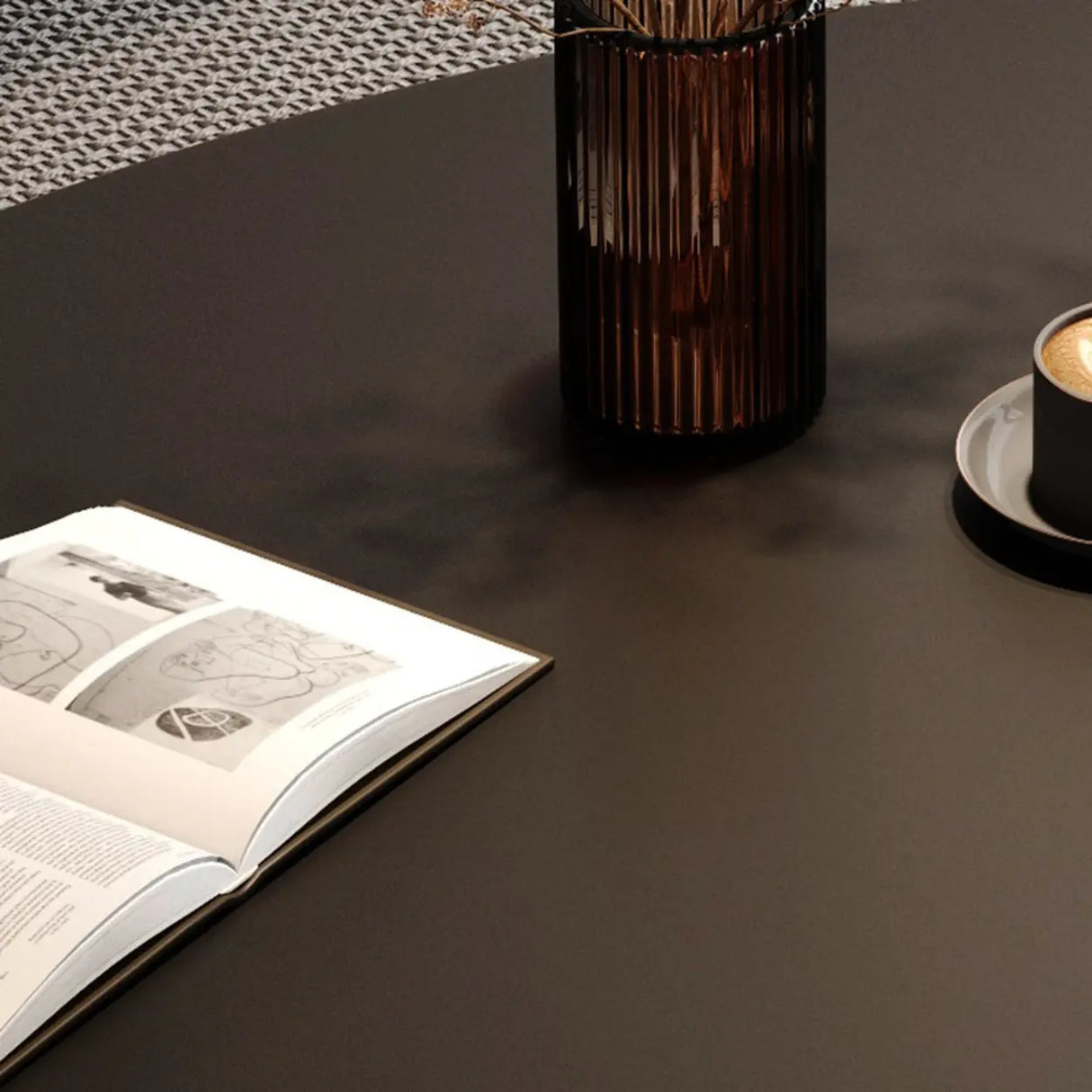 Black Oval Stone Nesting Coffee Table with Storage Image - 8