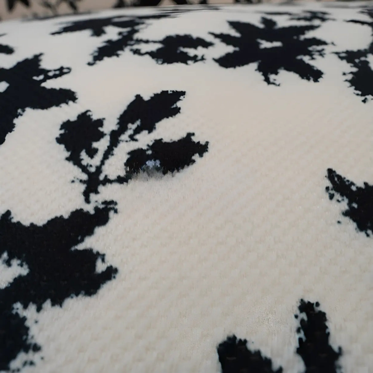 Black Patterned Upholstered Track Arms Rocking Chair Image - 4