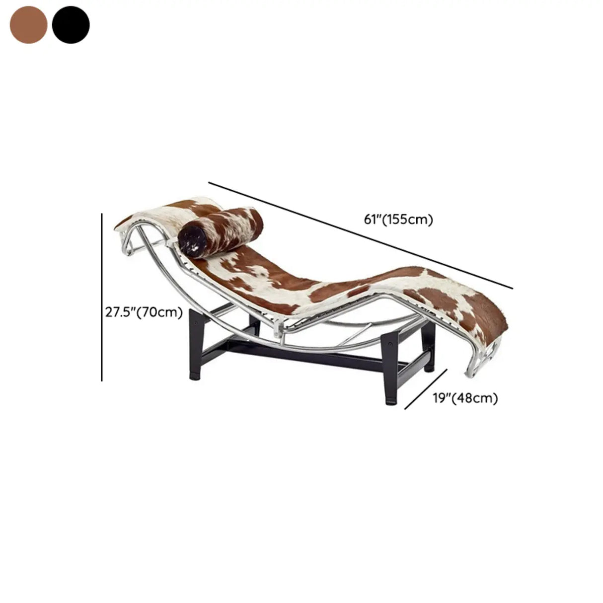 Black Removable Cushions Curved Leather Chaise Lounge Image - 13