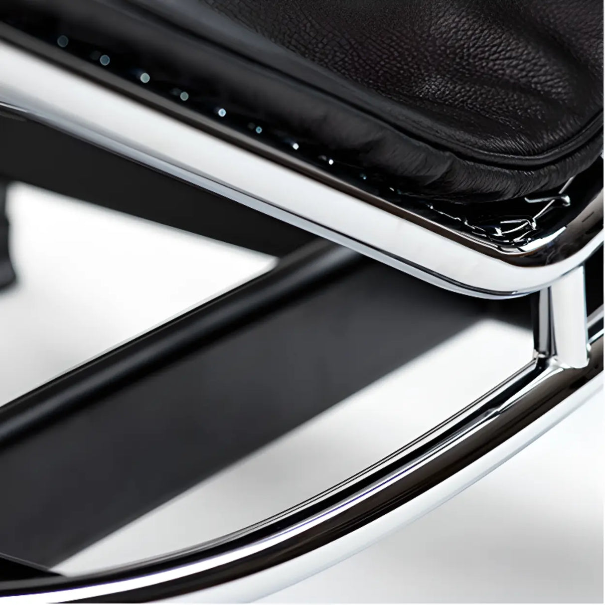 Black Removable Cushions Curved Leather Chaise Lounge Image - 9