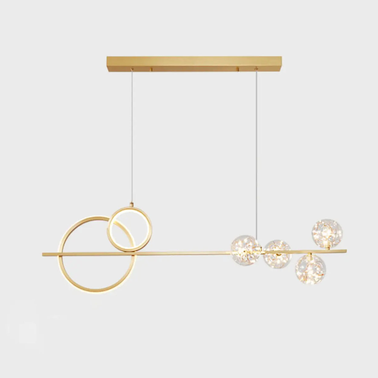 Black Ring and Bubble Adjustable Modern Island Light Image - 7