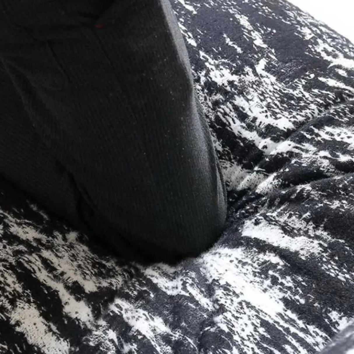 Black Scratch Resistant Upholstered Fixed Rocking Chair Image - 7