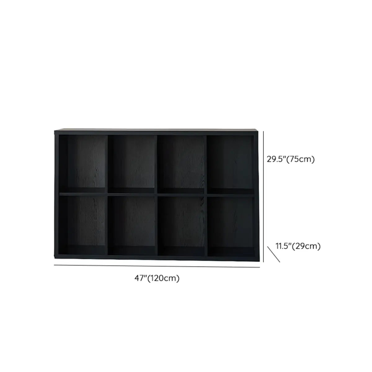 Black Simple Closed Multifunctional Wood Wide Bookcase Image - 13