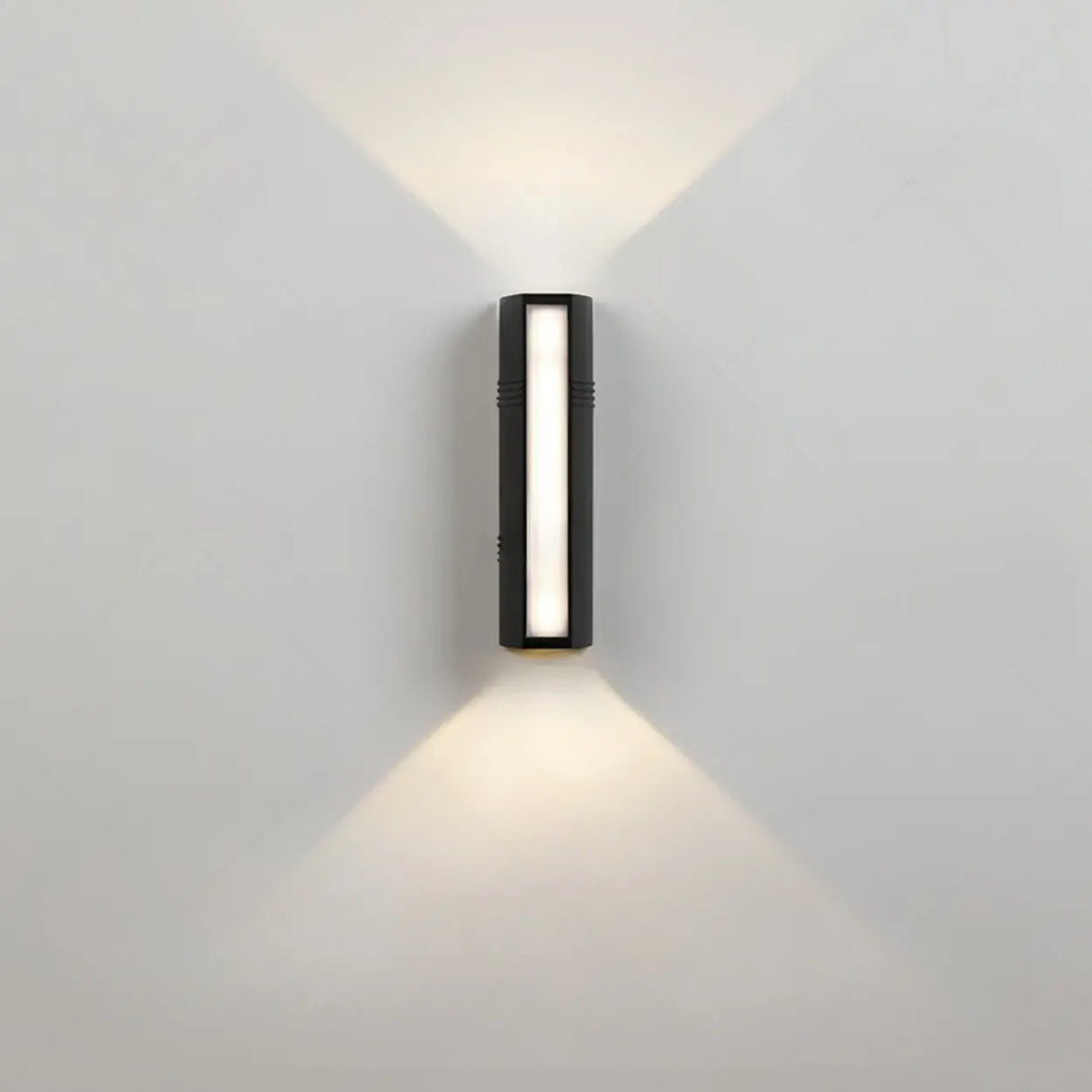 Black Simple Exterior Rectangular Metal Wall Sconce Image - 9